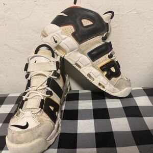 Nike Black and White Uptempo Sneakers